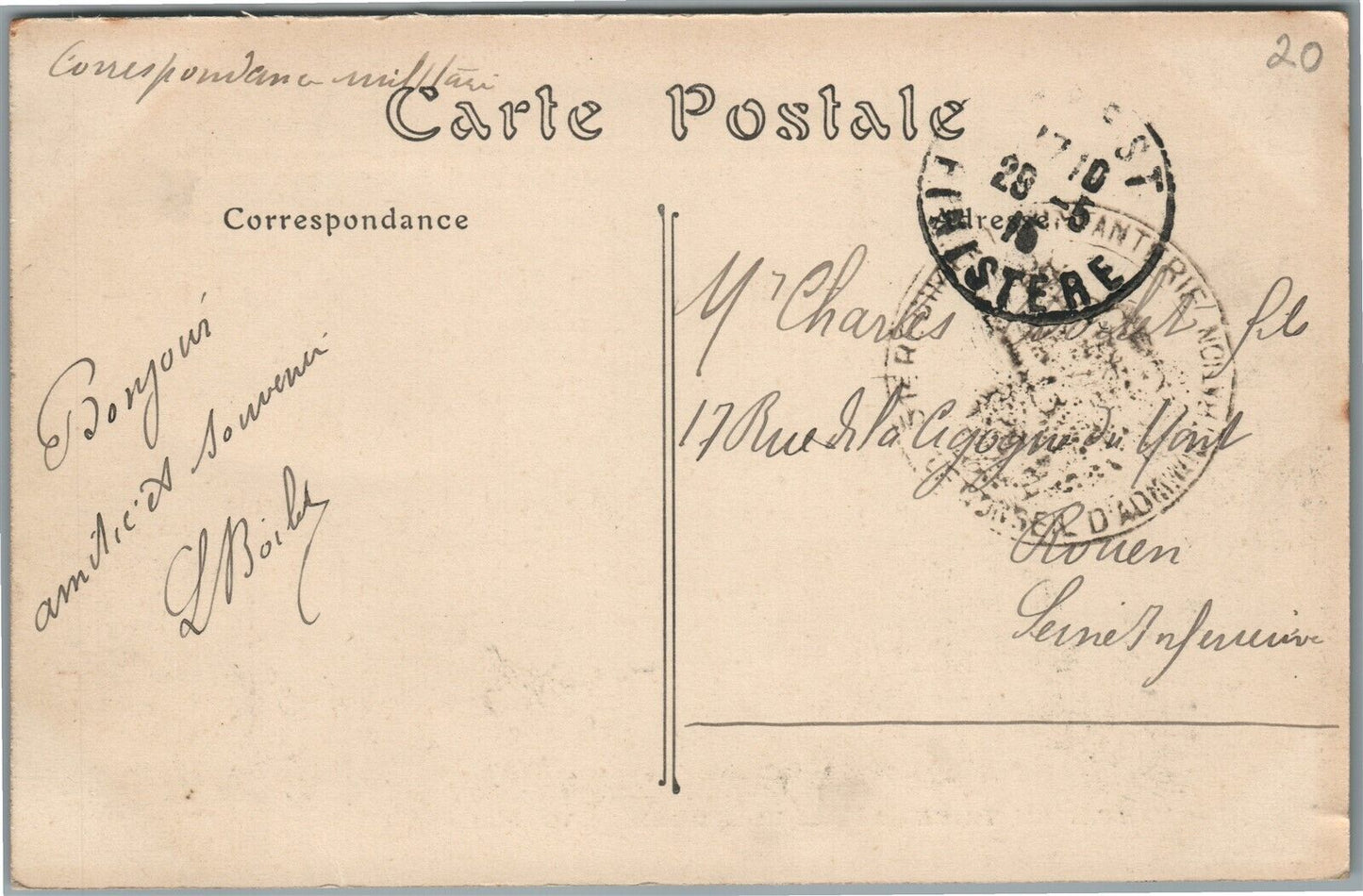 FRENCH SUBMARINE MARINE MILITAIRE LE SOUS MARIN DORADE ANTIQUE POSTCARD