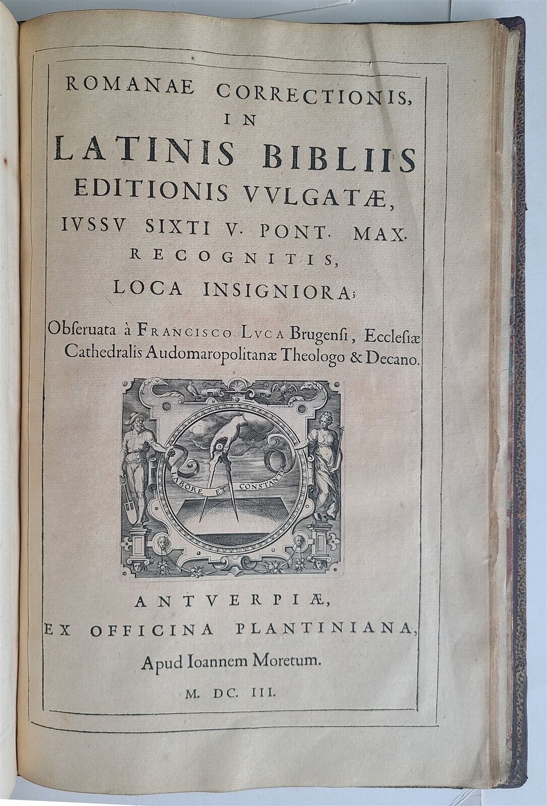 1603 BIBLE LATIN PLANTIN BIBLIA SACRA antique MASSIVE FOLIO OLD & NEW TESTAMENT