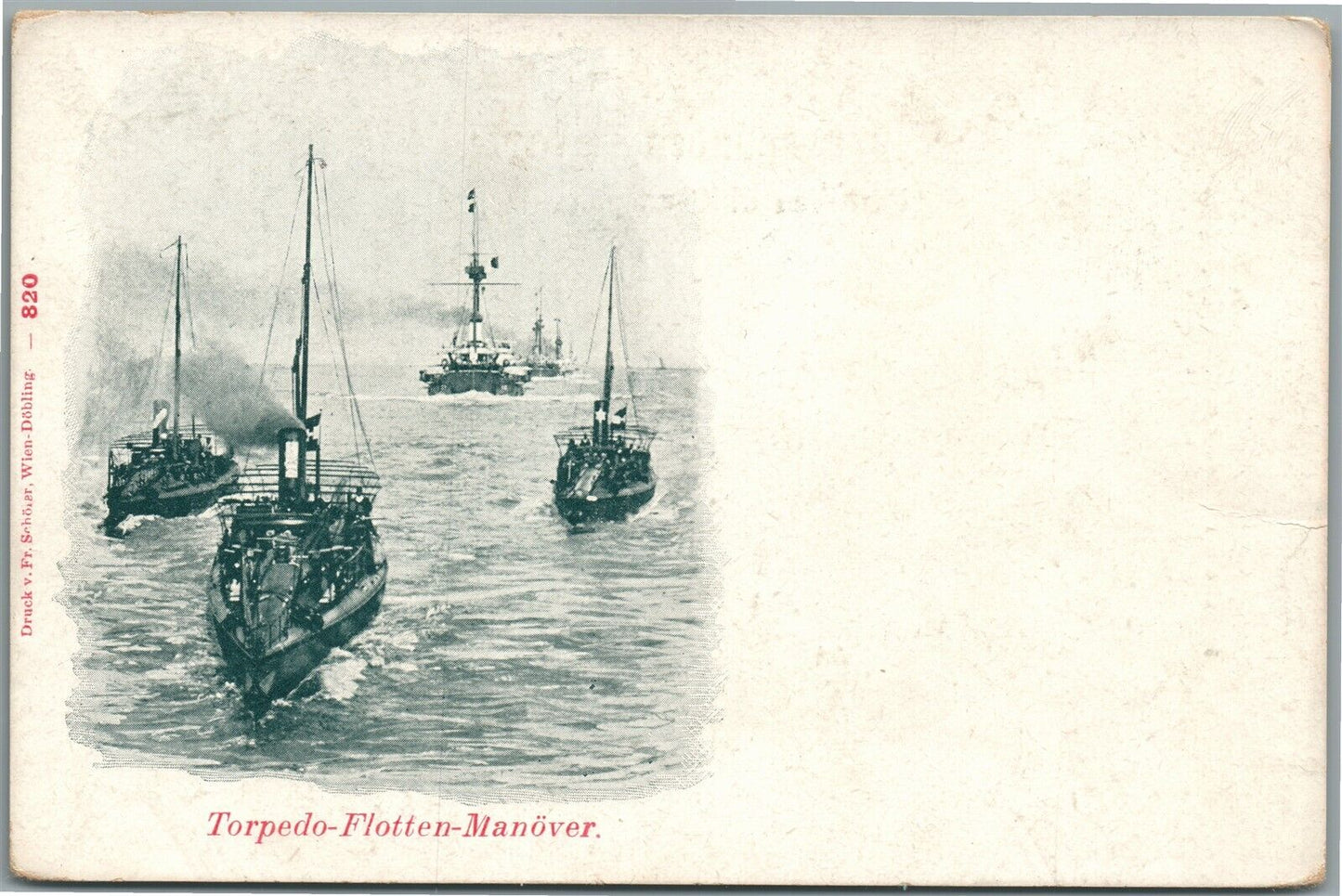 GERMAN TORPEDO FLEET WWI ANTIQUE POSTCARD