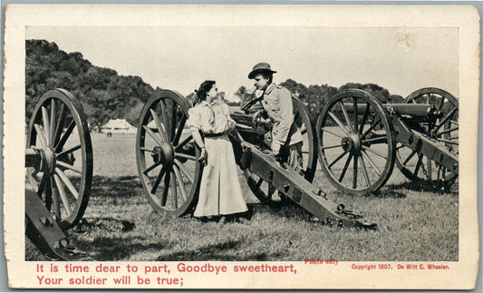 US ARMY ARTILLERY ROMANTIC ANTIQUE POSTCARD