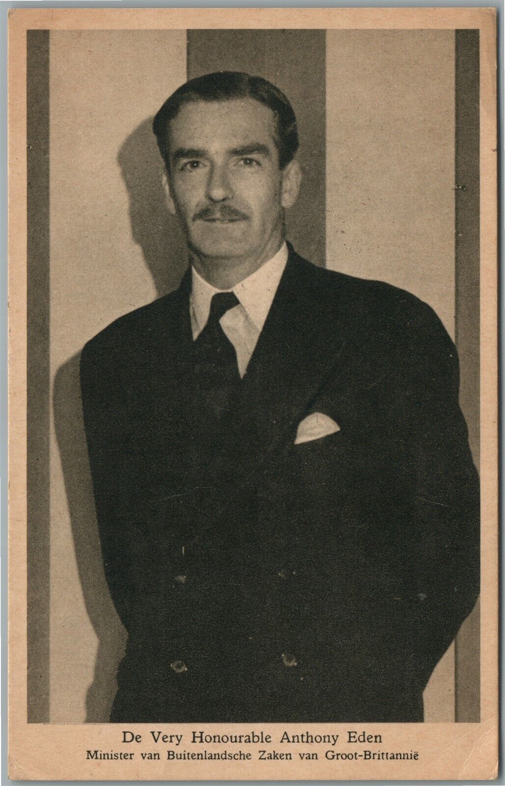 BRITISH PRIME MINISTER ANTHONY EDEN VINTAGE POSTCARD