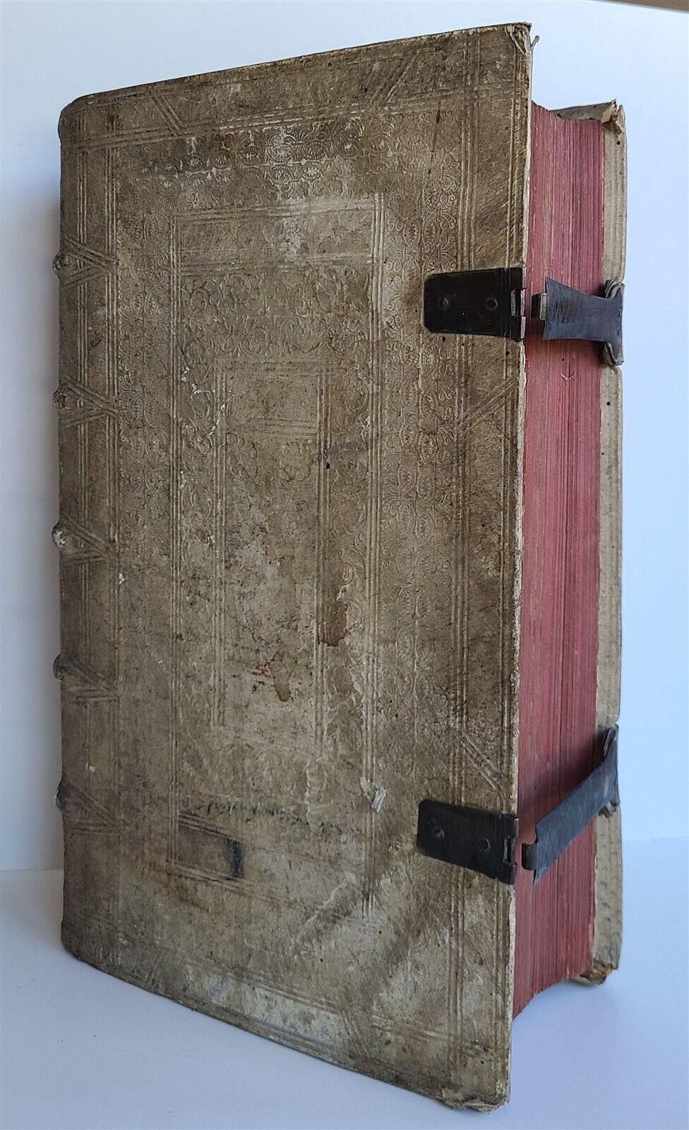 1682 PSALMS of DAVID COMMENTARY antiue PIGSKIN BOUND FOLIO vol. 5-6