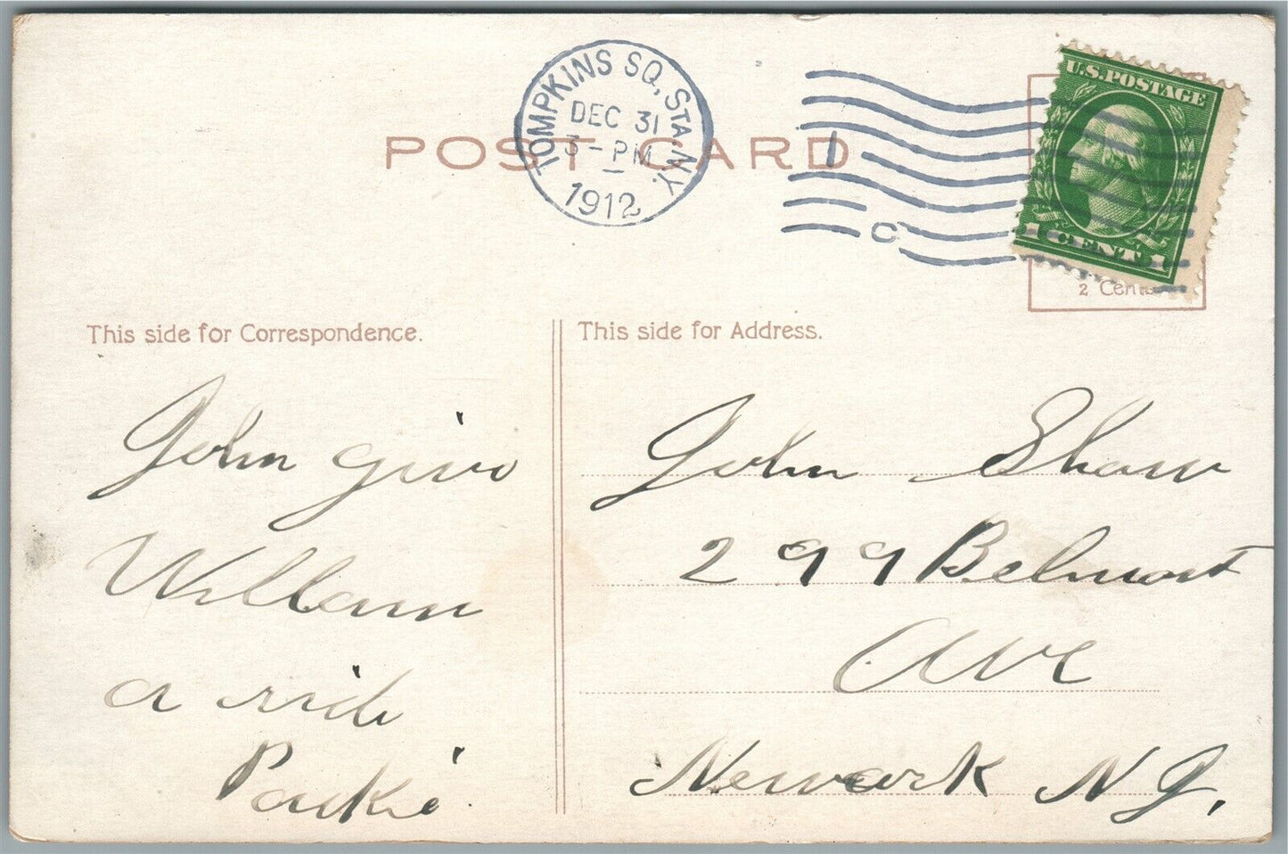 YOUNG DRIVER in OLD CAR CHRISTMAS ANTIQUE POSTCARD