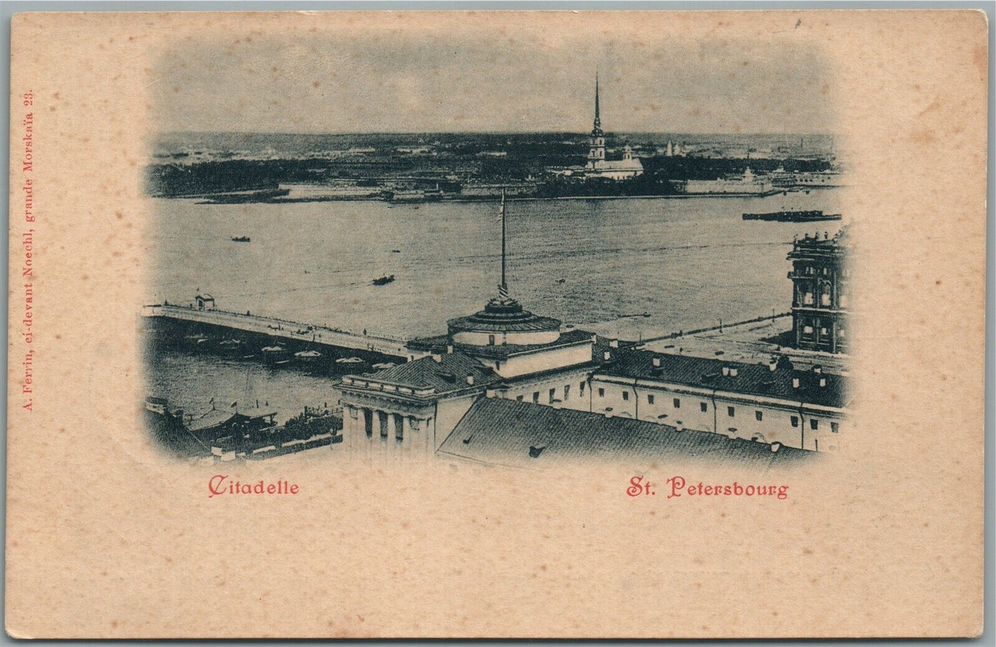 ST. PETERSBURG RUSSIA CITADEL ANTIQUE POSTCARD