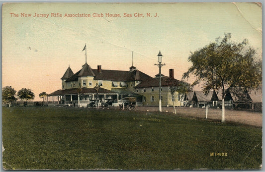 SEA GIRT NJ RIFLE ASSOCIATION CLUB HOUSE ANTIQUE POSTCARD