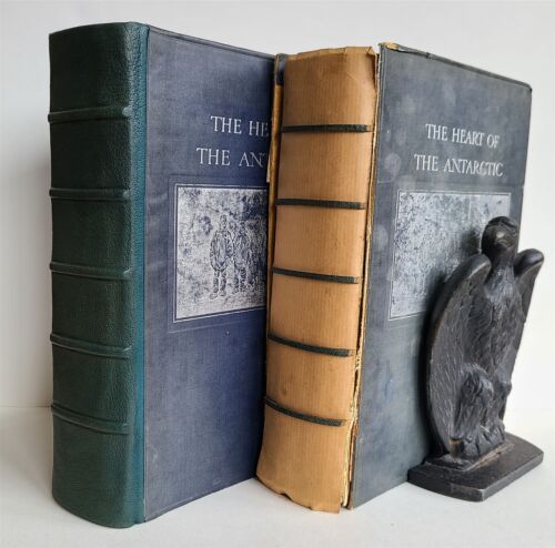 1909 THE HEART OF THE ANTARCTICS 2 vols by Shackleton antique ILLUSTRATED 1st ED