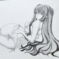 ILLUSTRATION ART FEMALE lot of 5 PENCIL DRAWINGS vintage signed
