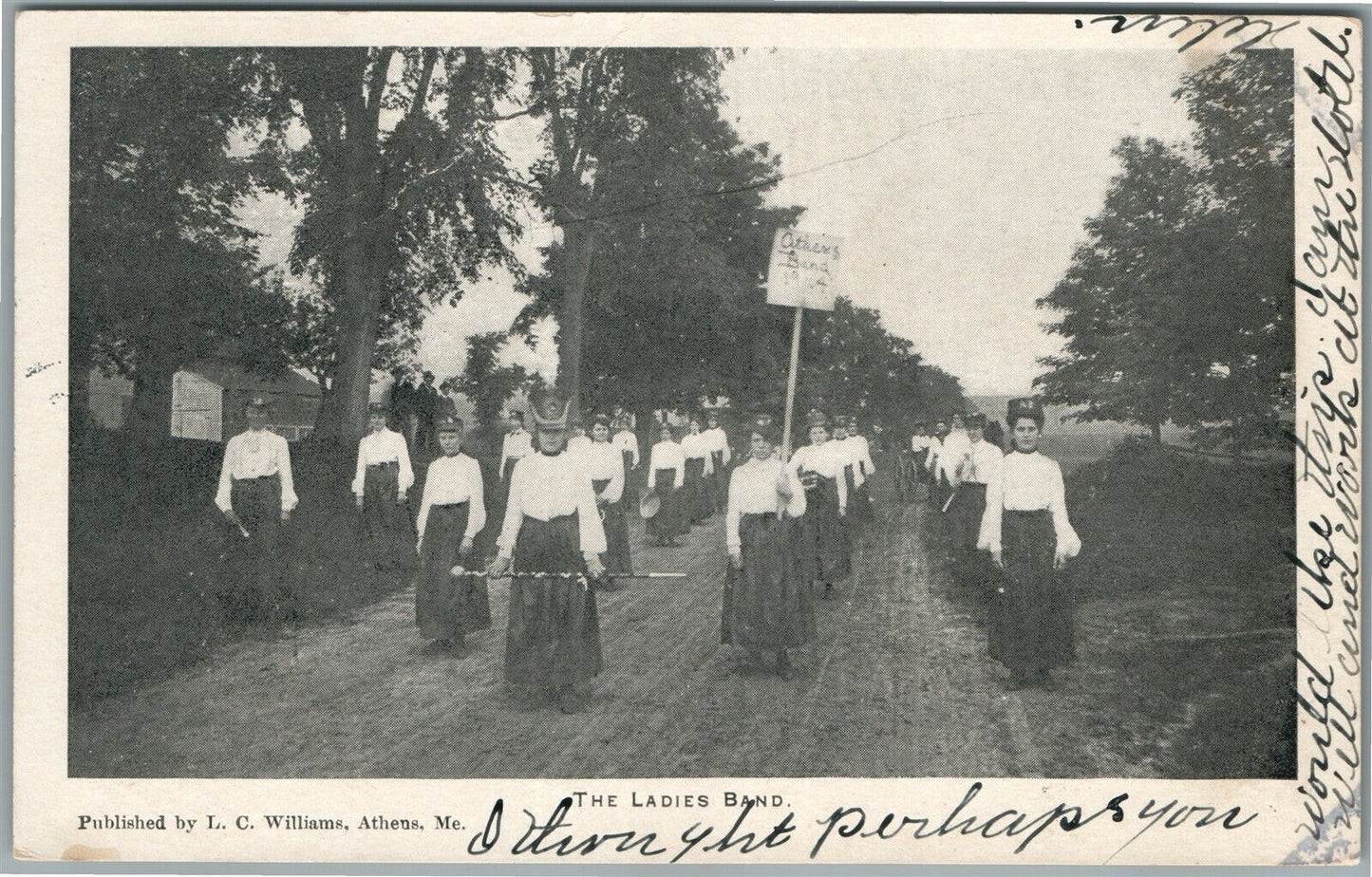 ATHENS ME LADIES BAND ANTIQUE POSTCARD