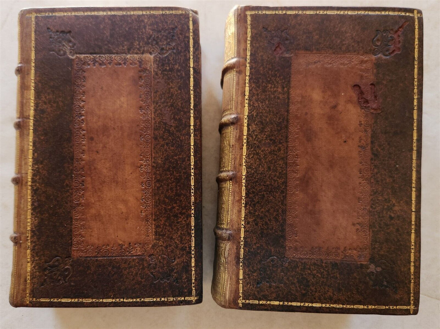 1728 BIBLE in FRENCH 2 VOLUMES antique La Sainte Bible