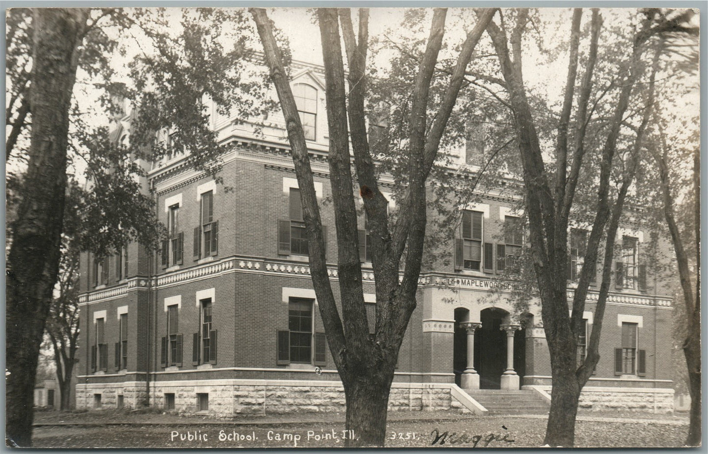 CAMP POINT IL PUBLIC SCHOOL ANTIQUE REAL PHOTO POSTCARD RPPC