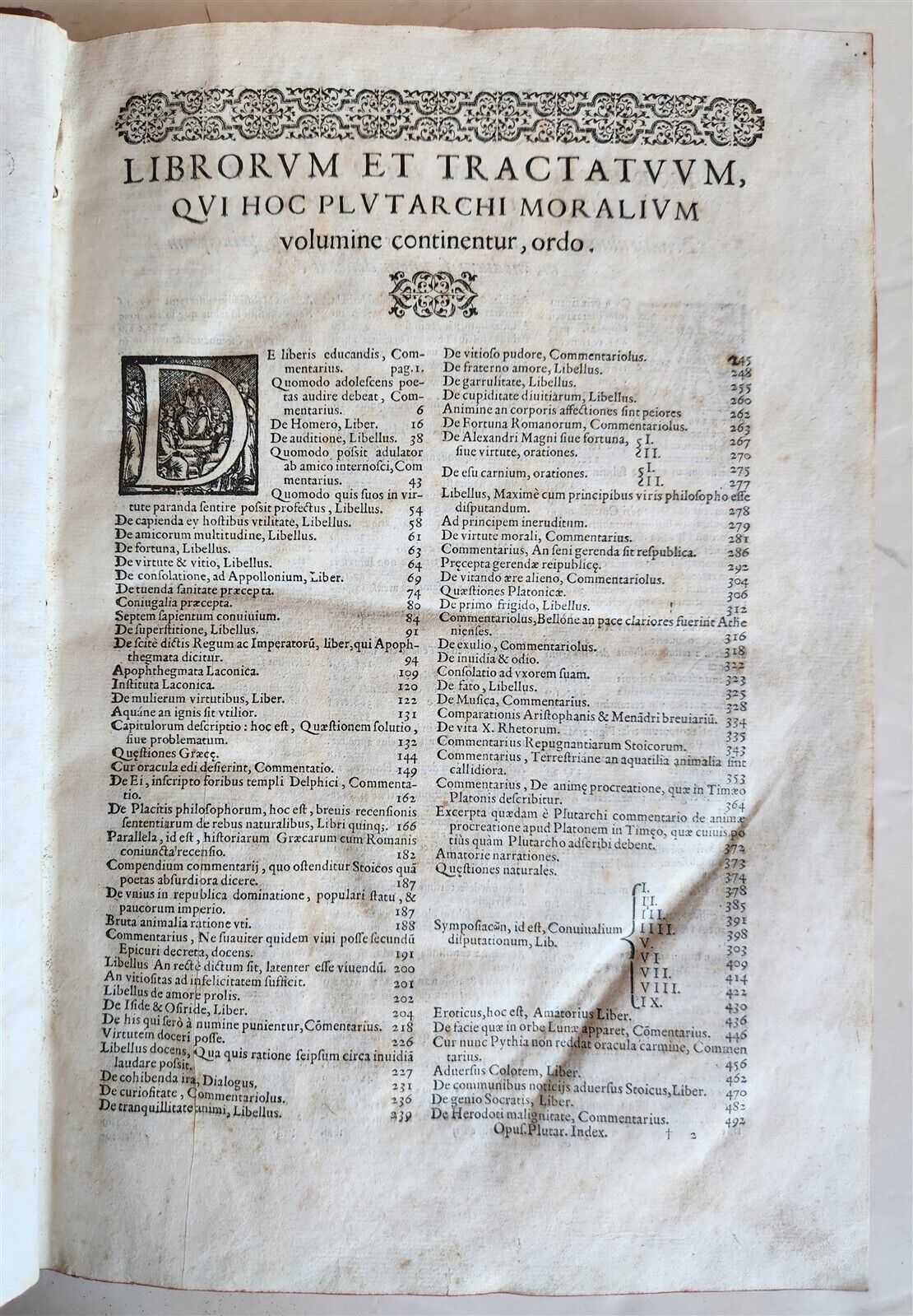 1572 PLUTARCH MORALIA antique FOLIO 16th CENTURY