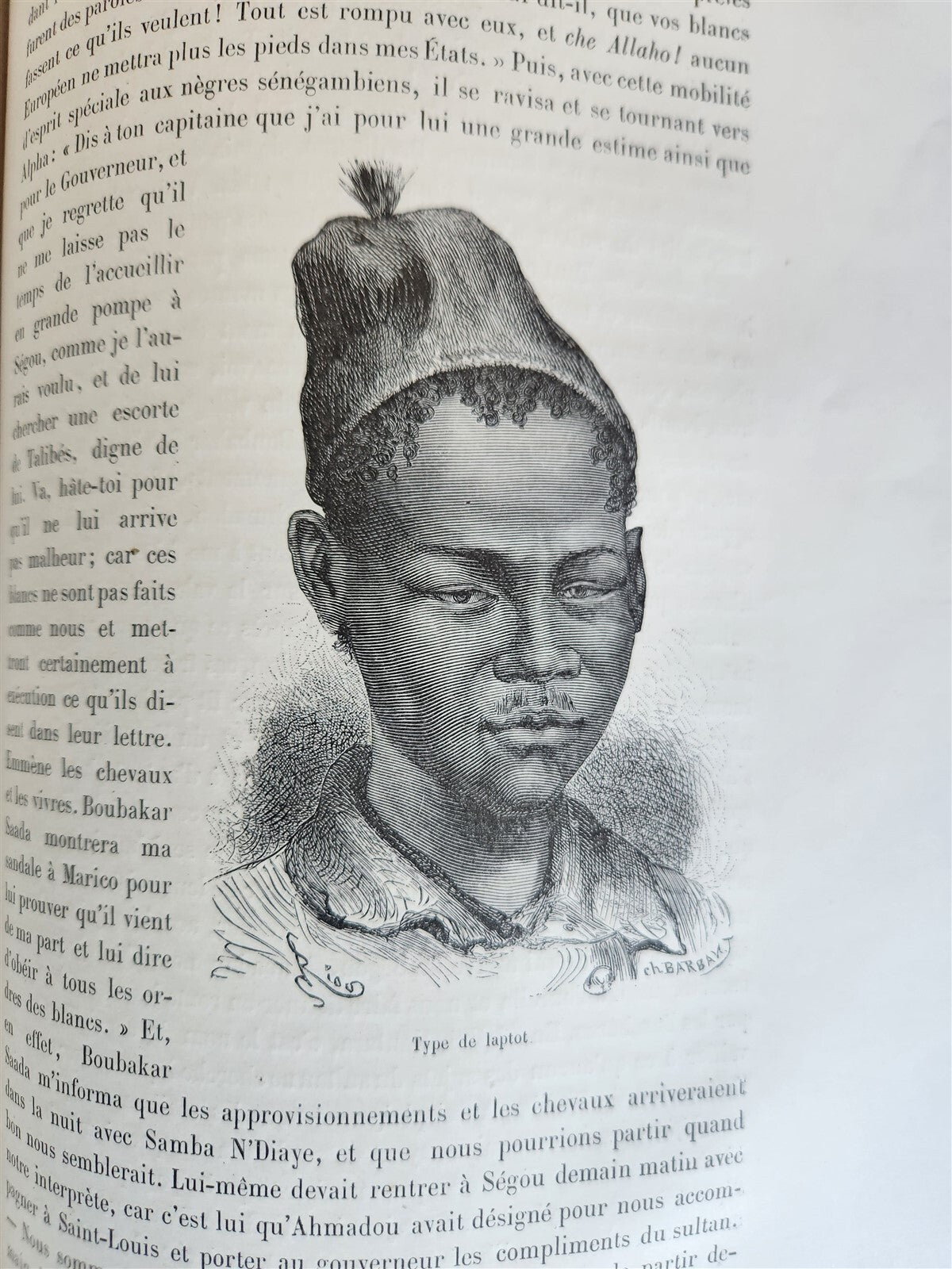 1885 AFRICA EXPLORATION VOYAGE SOUDAN FRANCAIS Haut-Niger antique ILLUSTRATED