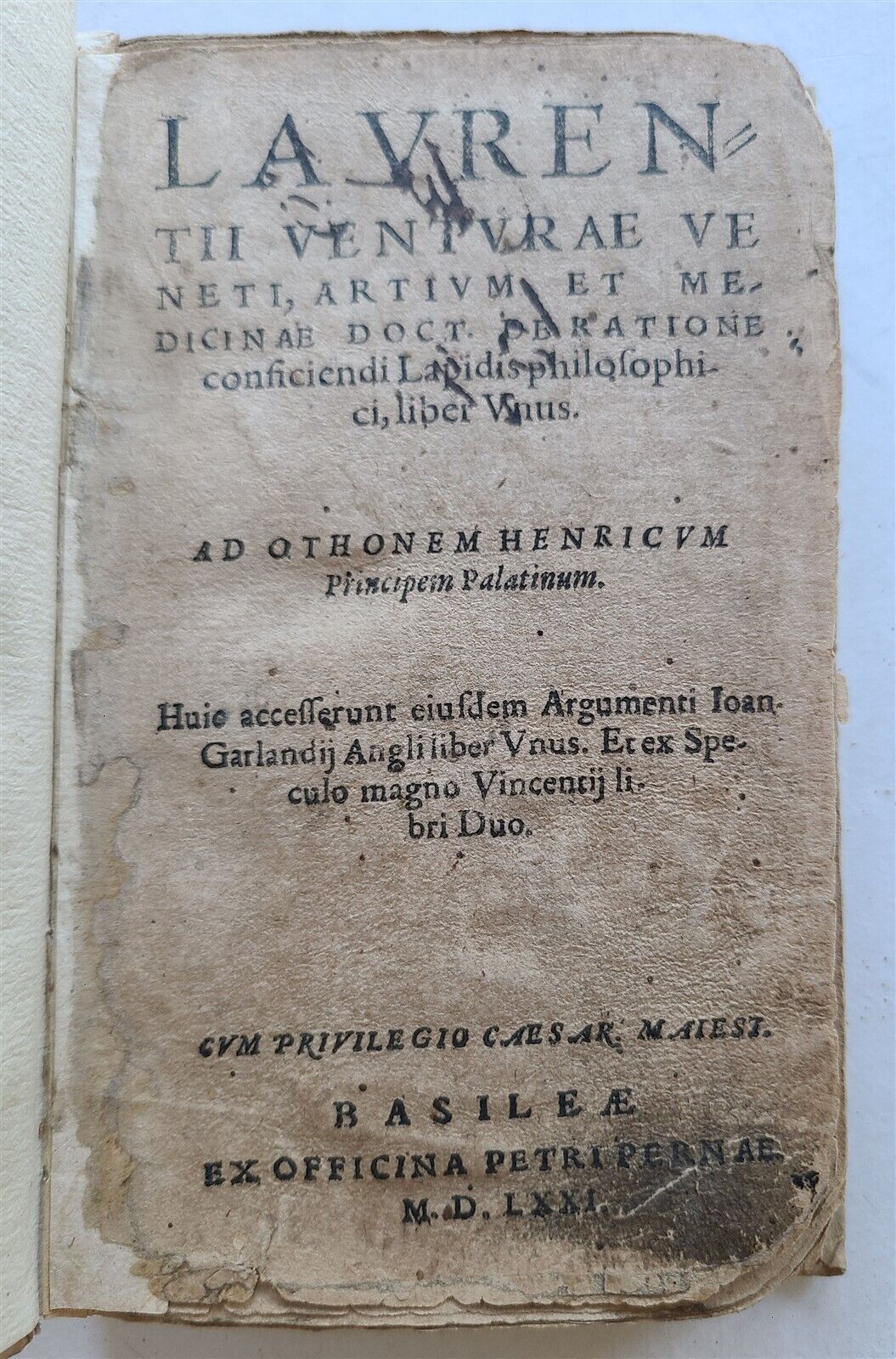 1571 MEDICAL TREATISE by LAURENTII VENTURA antique 16th CENTURY