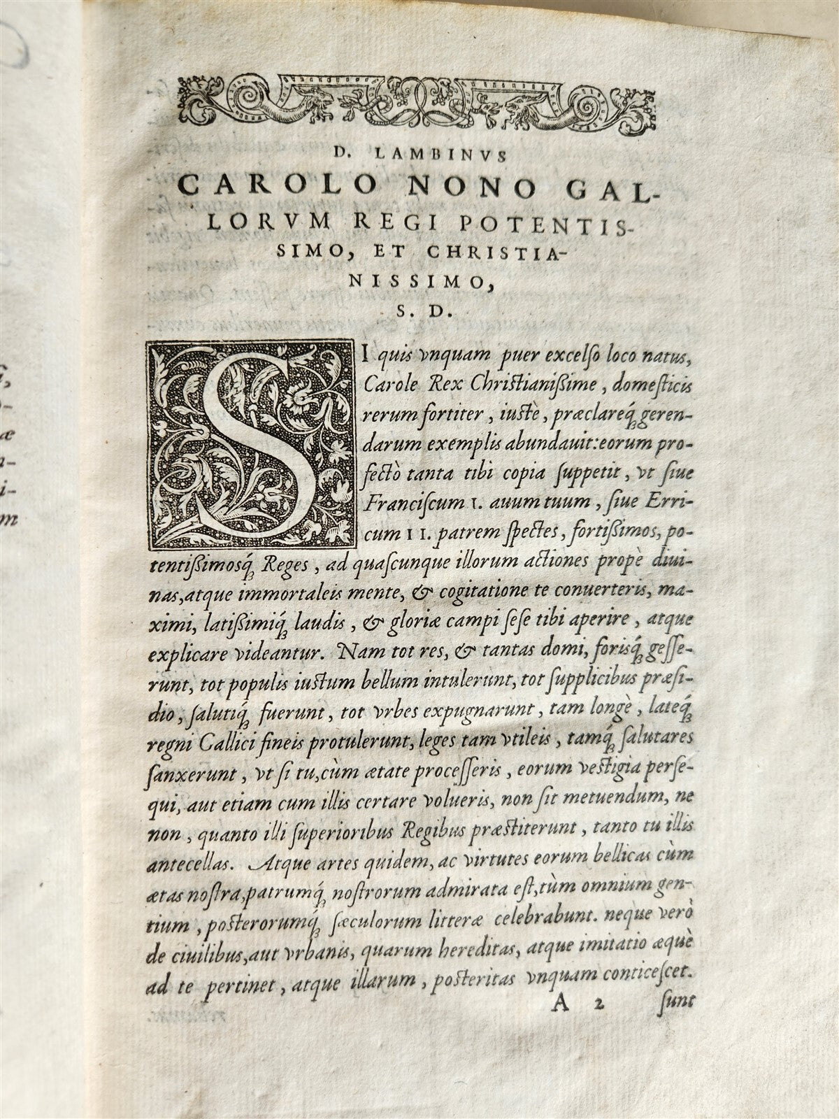1561 HORACE COMMENTARY by DIONISIO LAMBINO antique POETRY VELLUM 16th CENTURY