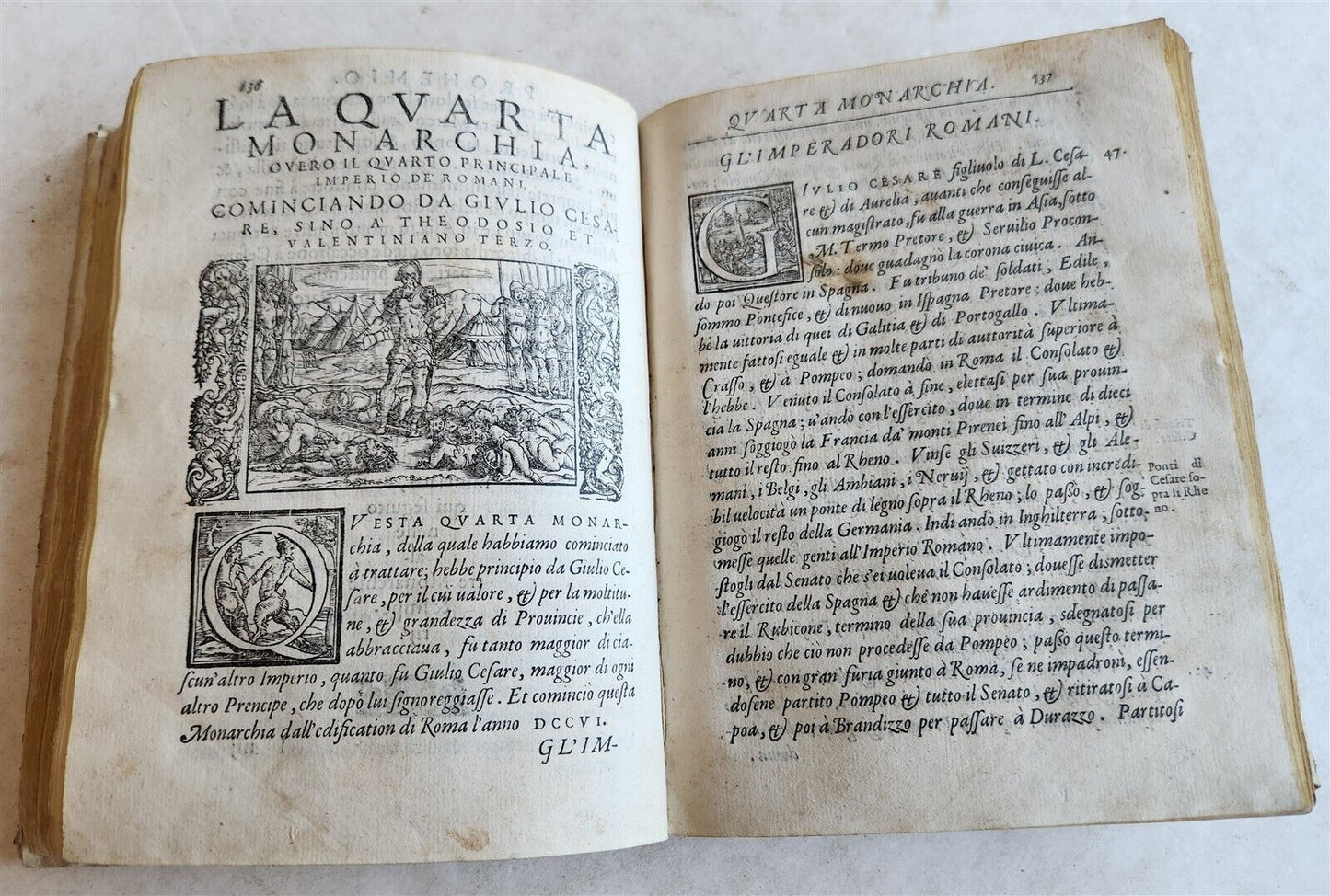 1574 ILLUSTRATED HISTORY of EMPIRES KINGDOMS & NATIONS antique VELLUM in Italian
