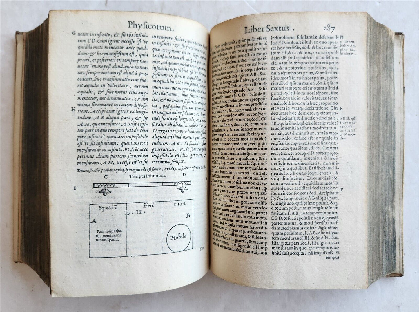 1574 ARISTOTLE ILLUSTRATED DE PHYSICO AUDITU COMMENTARY 16 cent. VELLUM antique