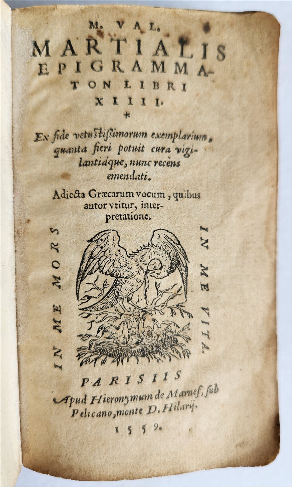 1559 EPIGRAMMATA by VALERII MARTIALIS antique 16th CENTURY