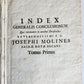 1720s LAW BOOK INDEX GENERALIS CONCLUSIONUM antique VELLUM BOUND FOLIO Vol.1