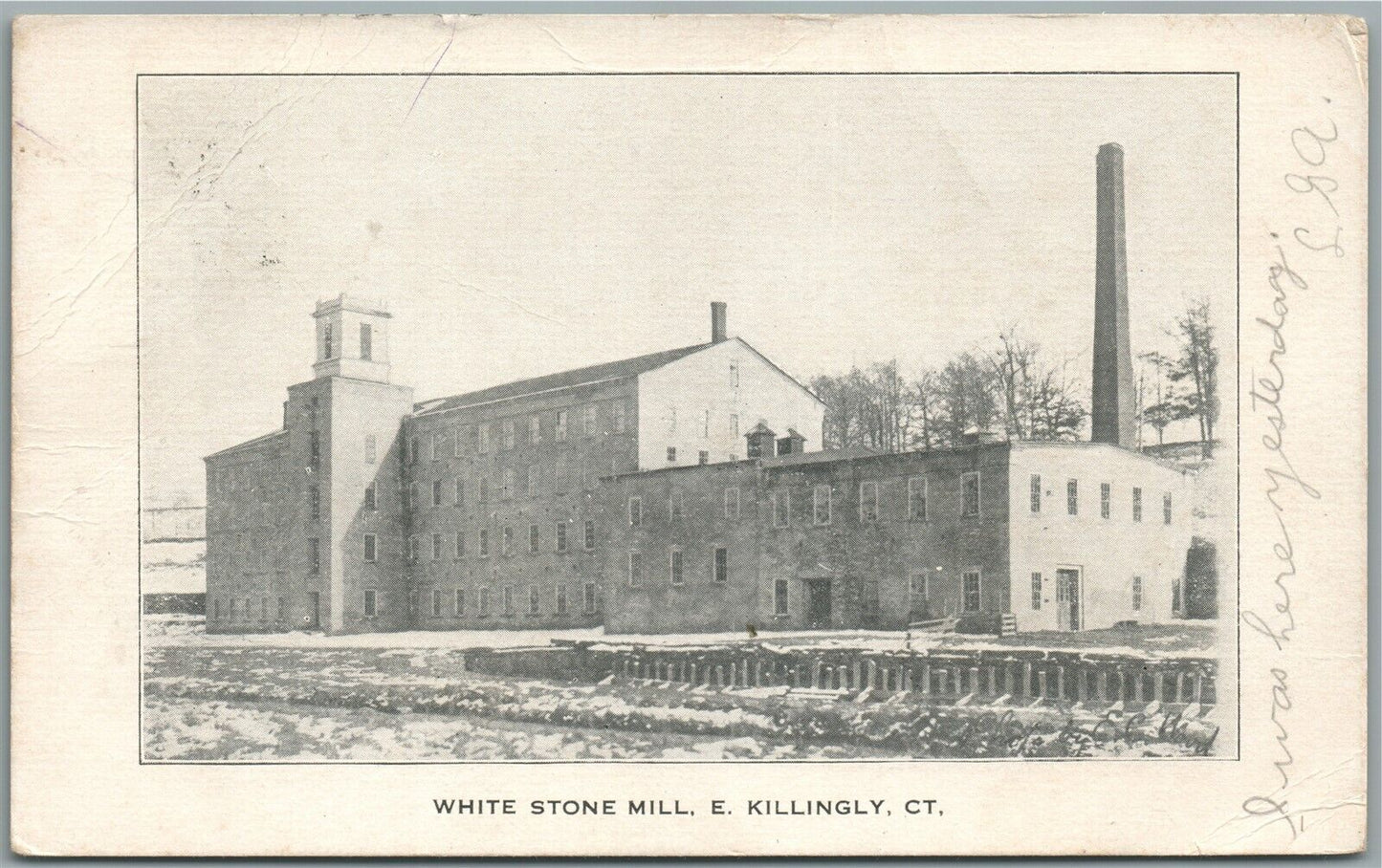 E. KILLINGLY CT WHITE STONE MILL ANTIQUE POSTCARD
