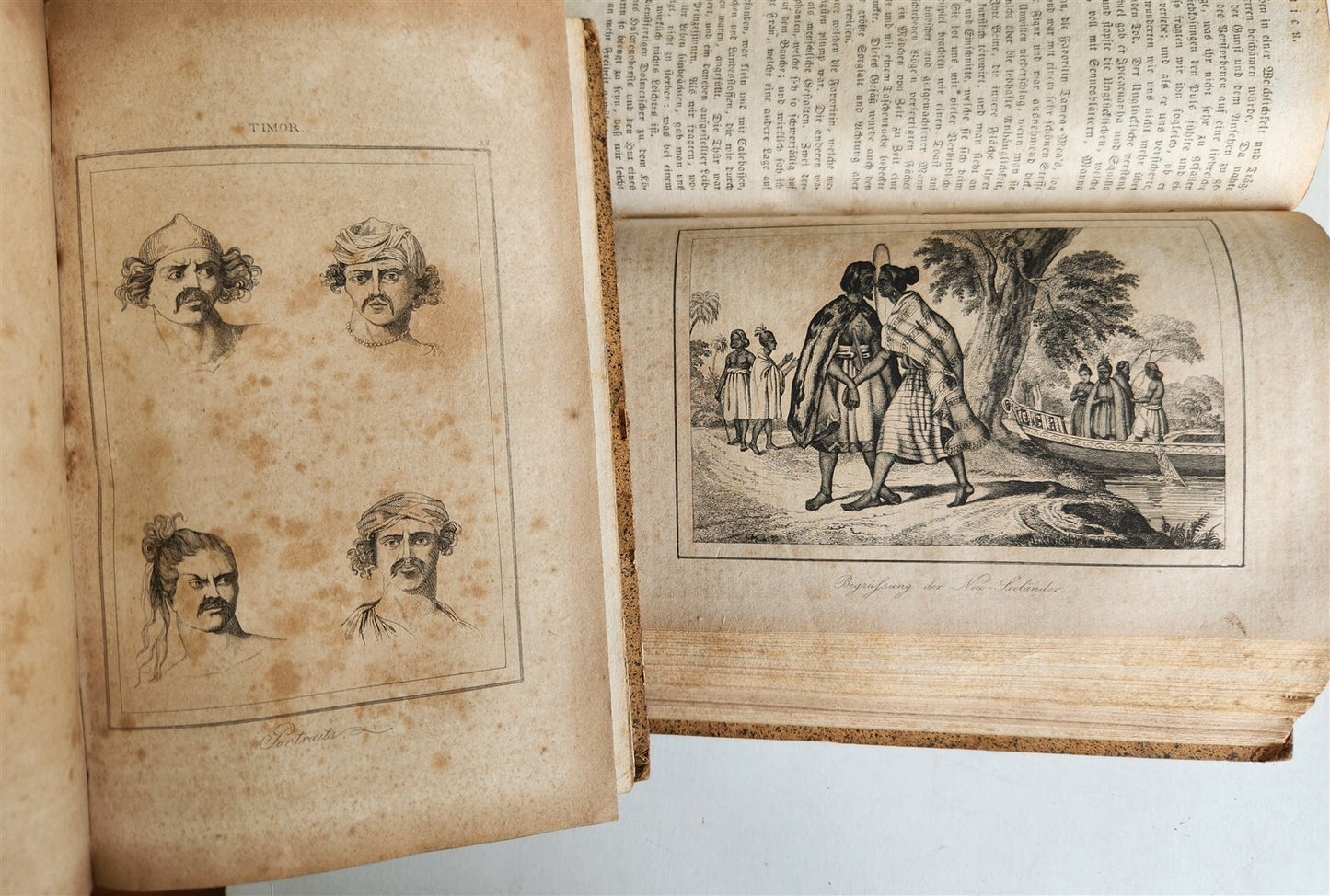 1838 TRAVELS to OCEANIA MALAYSIA POLYNESIA 3 VOLUMES antique ILLUSTRATED German