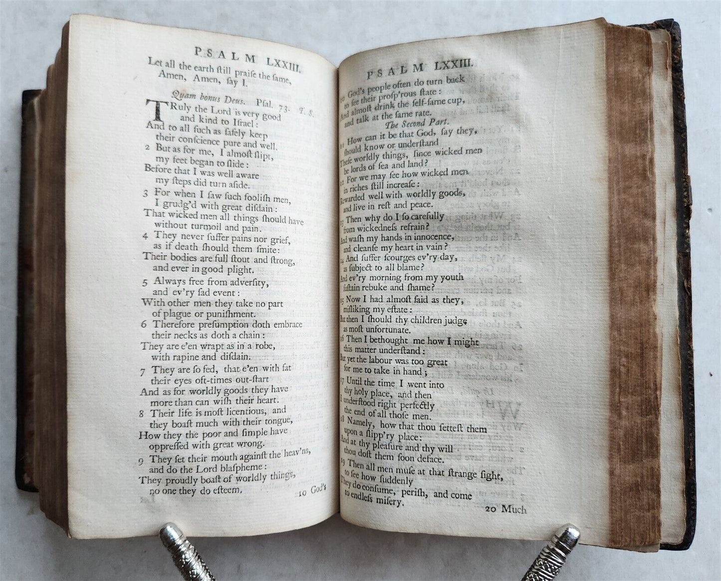1753 BOOK of COMMON PRAYER w/ PSALTER in ENGLISH antique