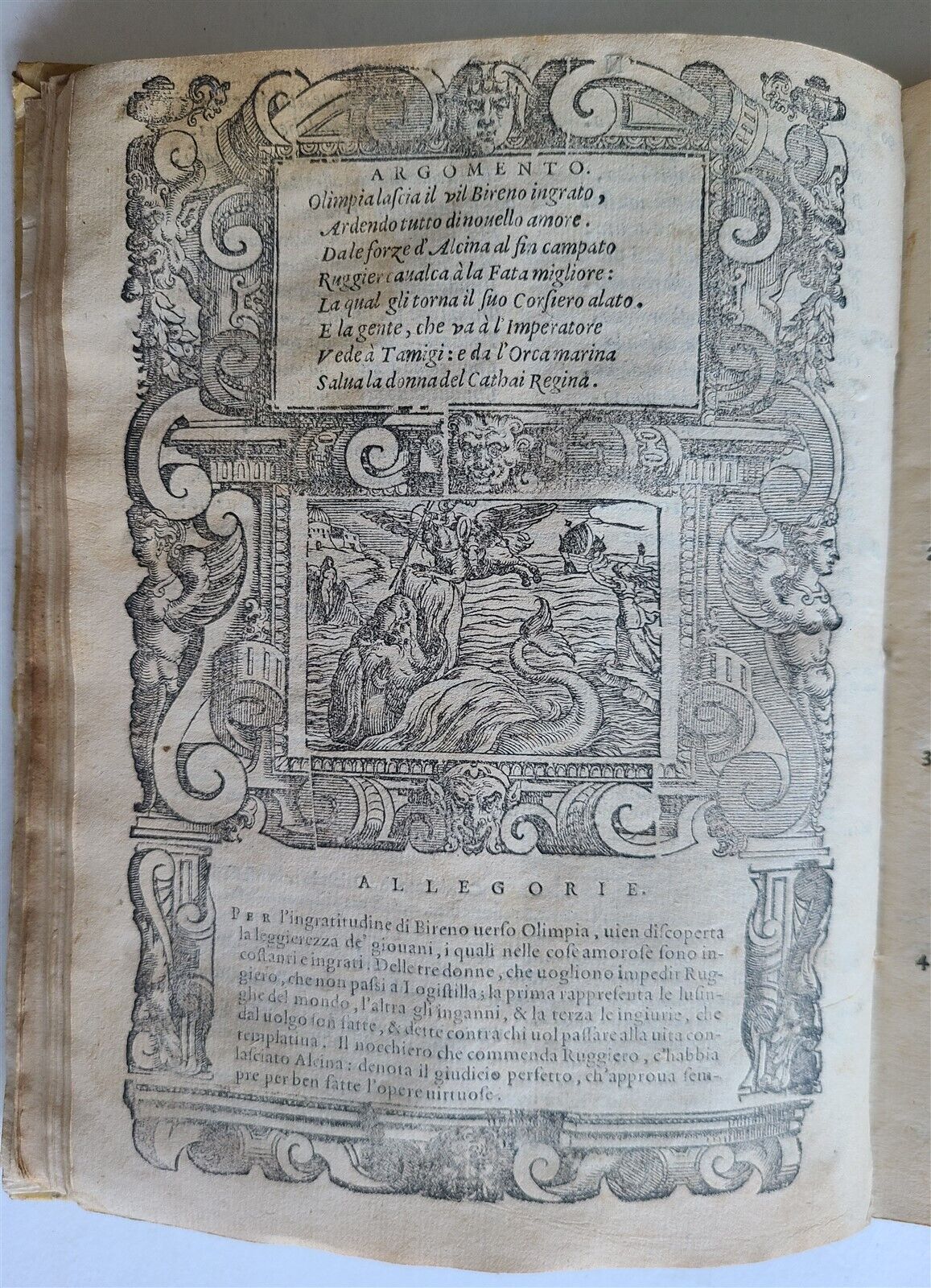 1583 ORLANDO FURIOSO by Ludovico ARIOSTO STRIKINGLY ILLUSTRATED antique vellum