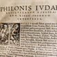 1527 POST-INCUNABULA PHILO of ALEXANDRIA antique Philonis Iudaei JUDAICA