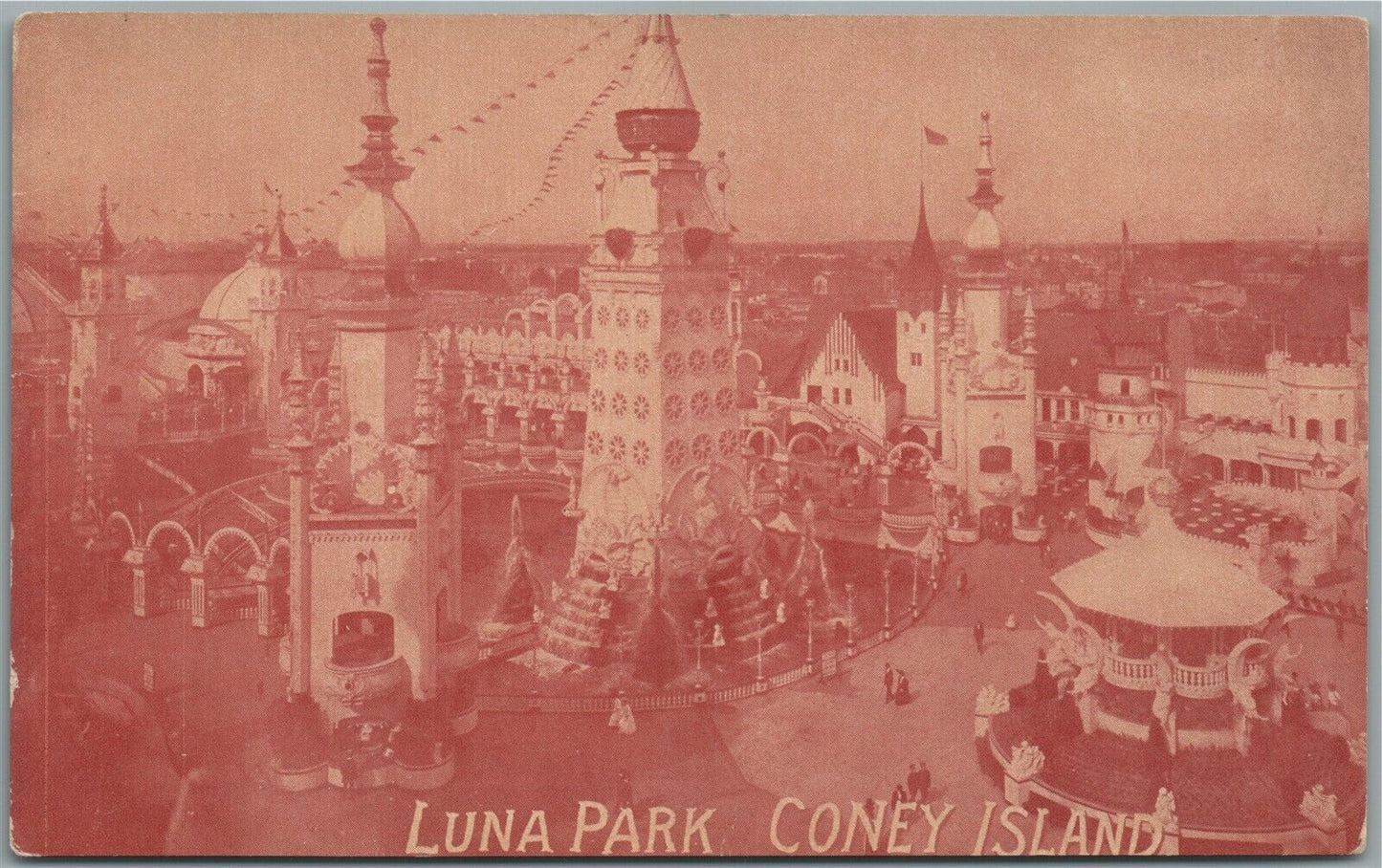 CONEY ISLAND NY LUNA PARK ANTIQUE POSTCARD