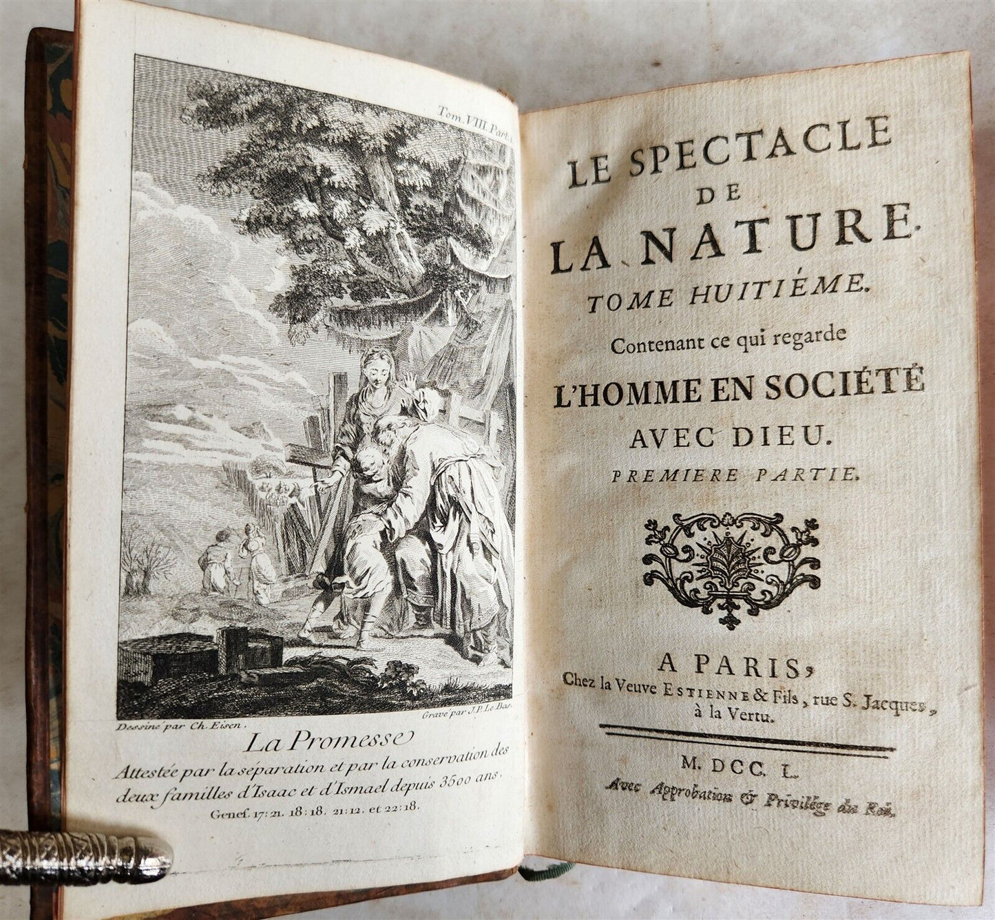 1744-1750 LE SPECTACLE DE LA NATURE antique ILLUSTRATED w/ 199 FOLDING PLATES