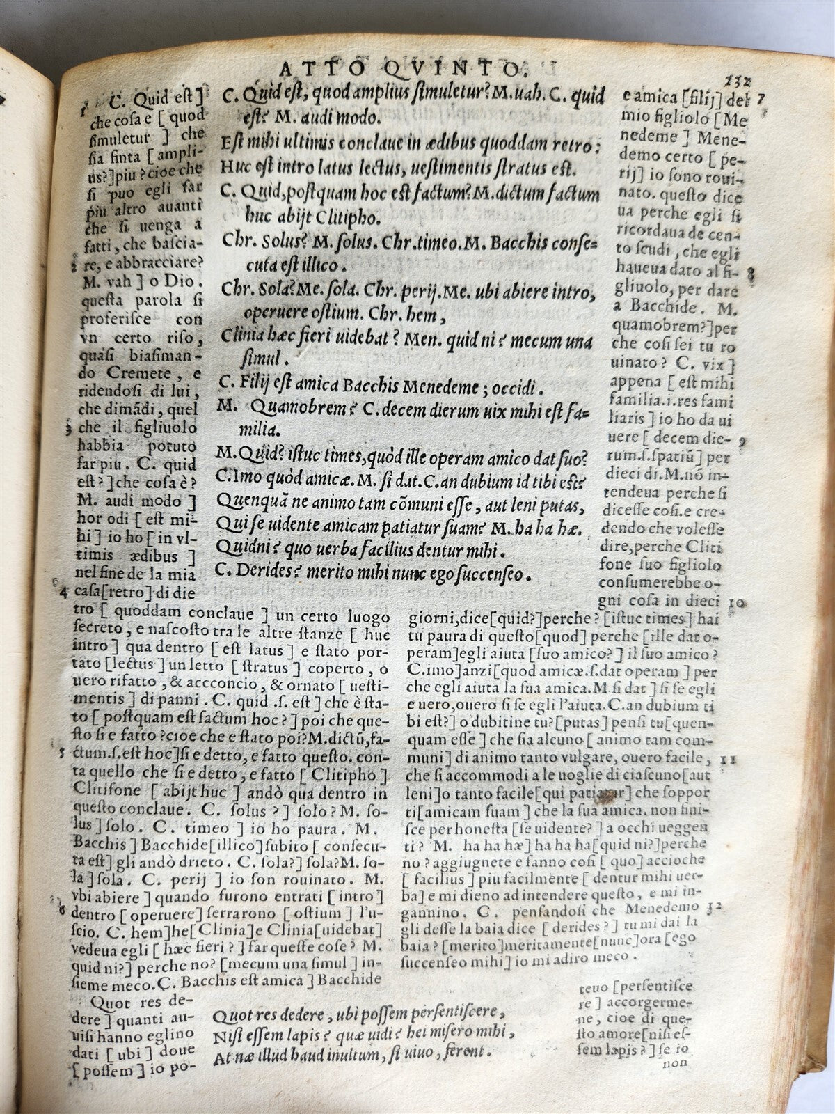 1558 TERENCE in ITALIAN antique 16th CENTURY vellum
