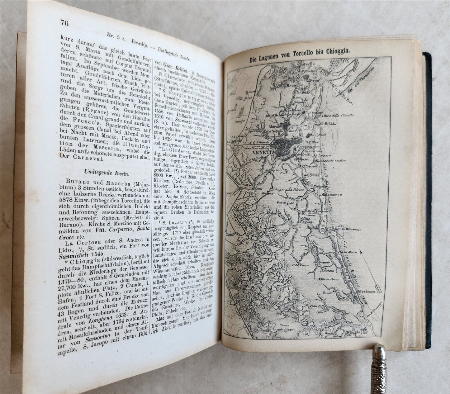 1857 ITALIAN TRAVELLER'S BOOK by Dr.FORSTER in GERMAN antique ILLUSTRATED w/MAPS