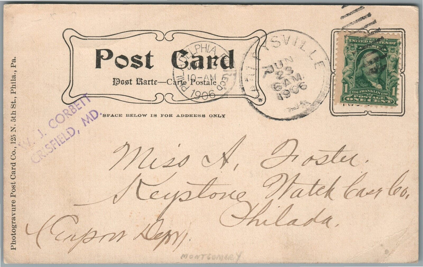 LANSDALE PA BANK & POST OFFICE ANTIQUE POSTCARD