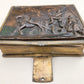 1900s UNUSUAL PHOTO ALBUM w/ DIMENTIONAL DECORATIVE METAL BINDING antique