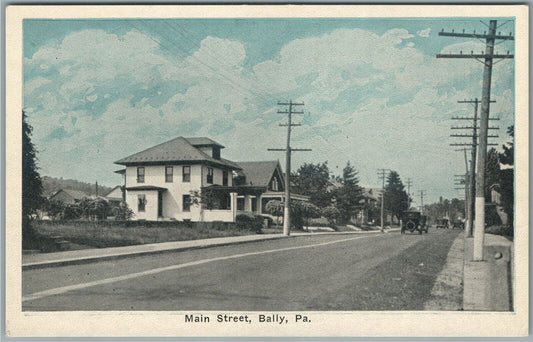 BALLY PA MAIN STR. ANTIQUE POSTCARD