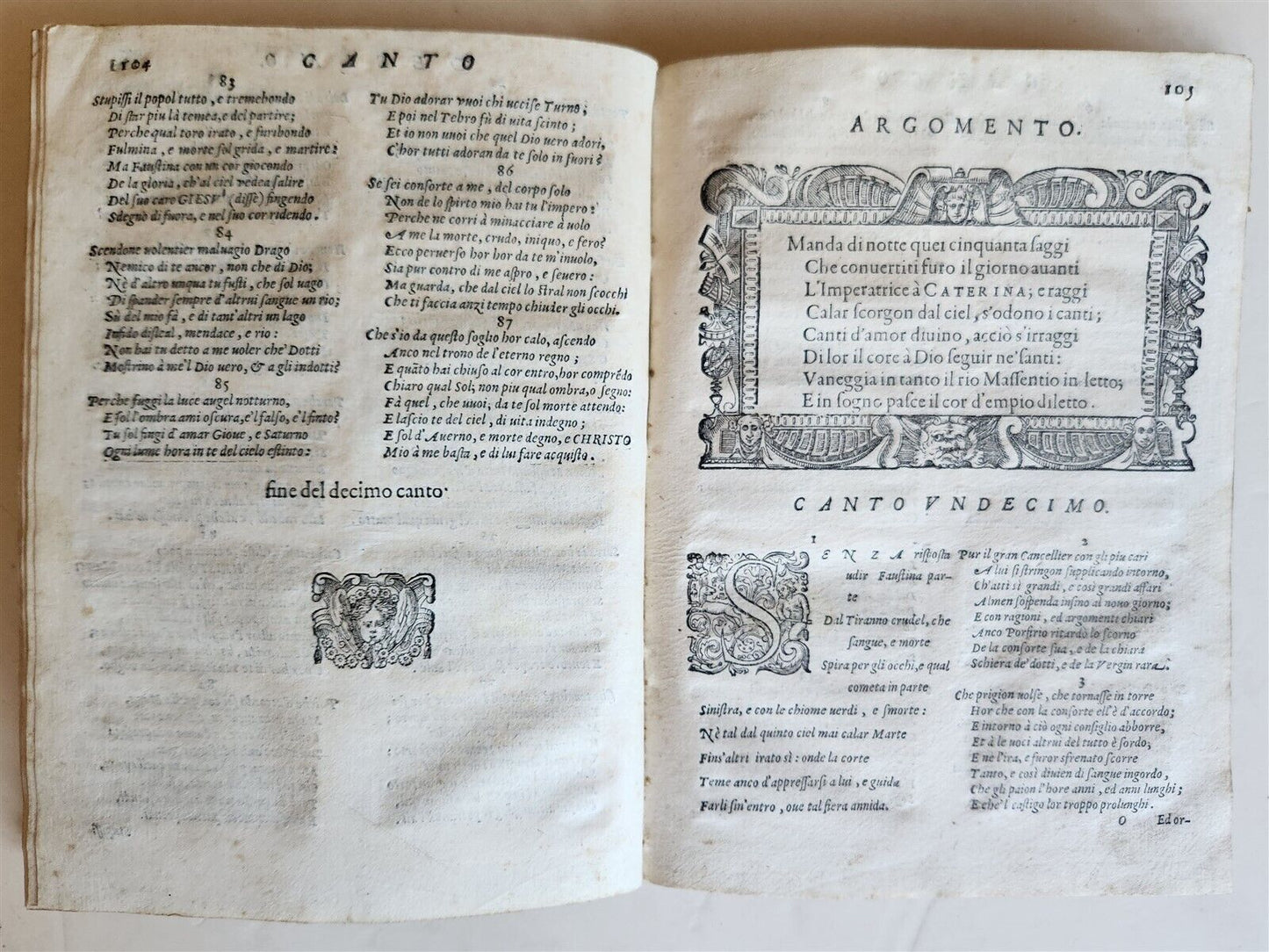 1595 CATERINA (of SPAIN) MARTIRIZATA POEMA SACRO antique VELLUM POETRY 16th CENT