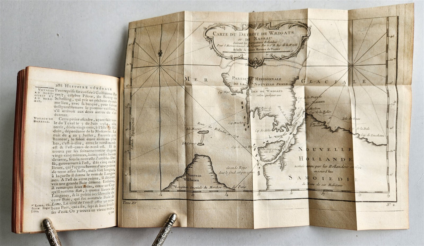 1759 HISTOIRE des VOYAGES antique vol.57 illustrated ARCTIC SEA RUSSIA NORWAY