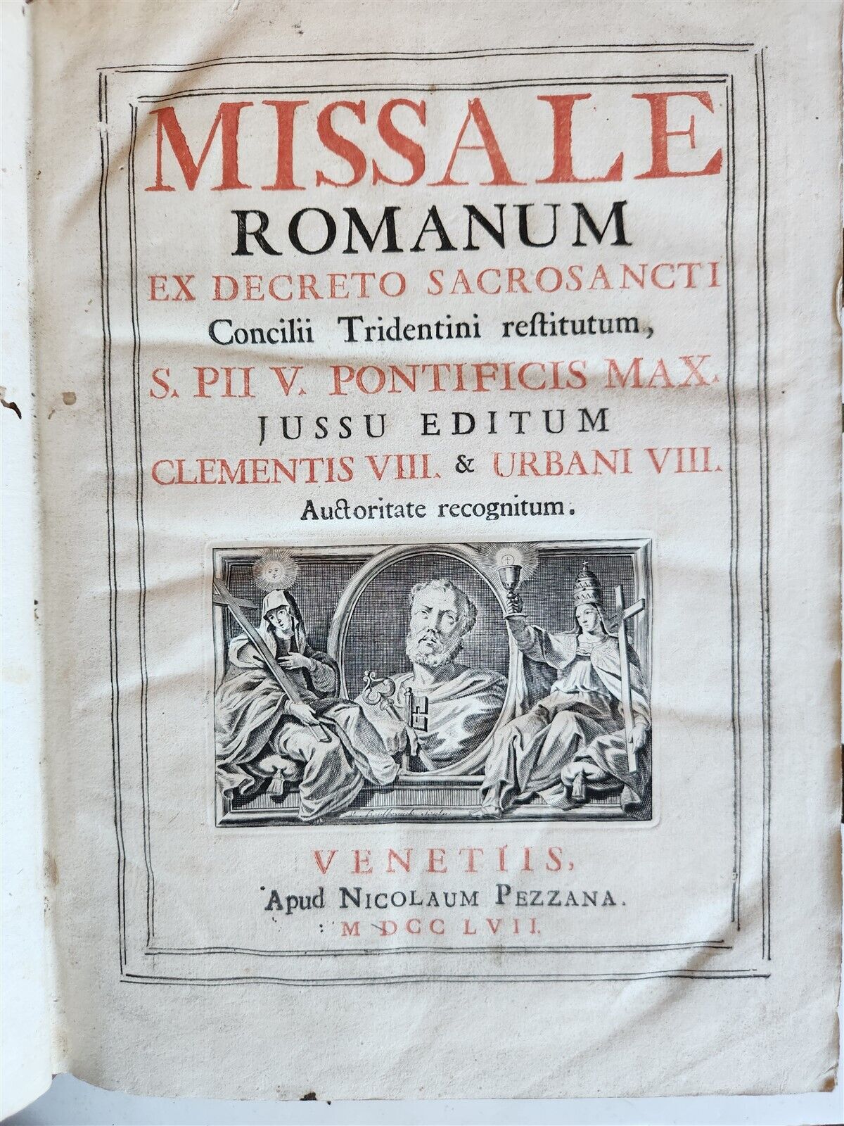 1757 MISSALE ROMANUM antique FOLIO