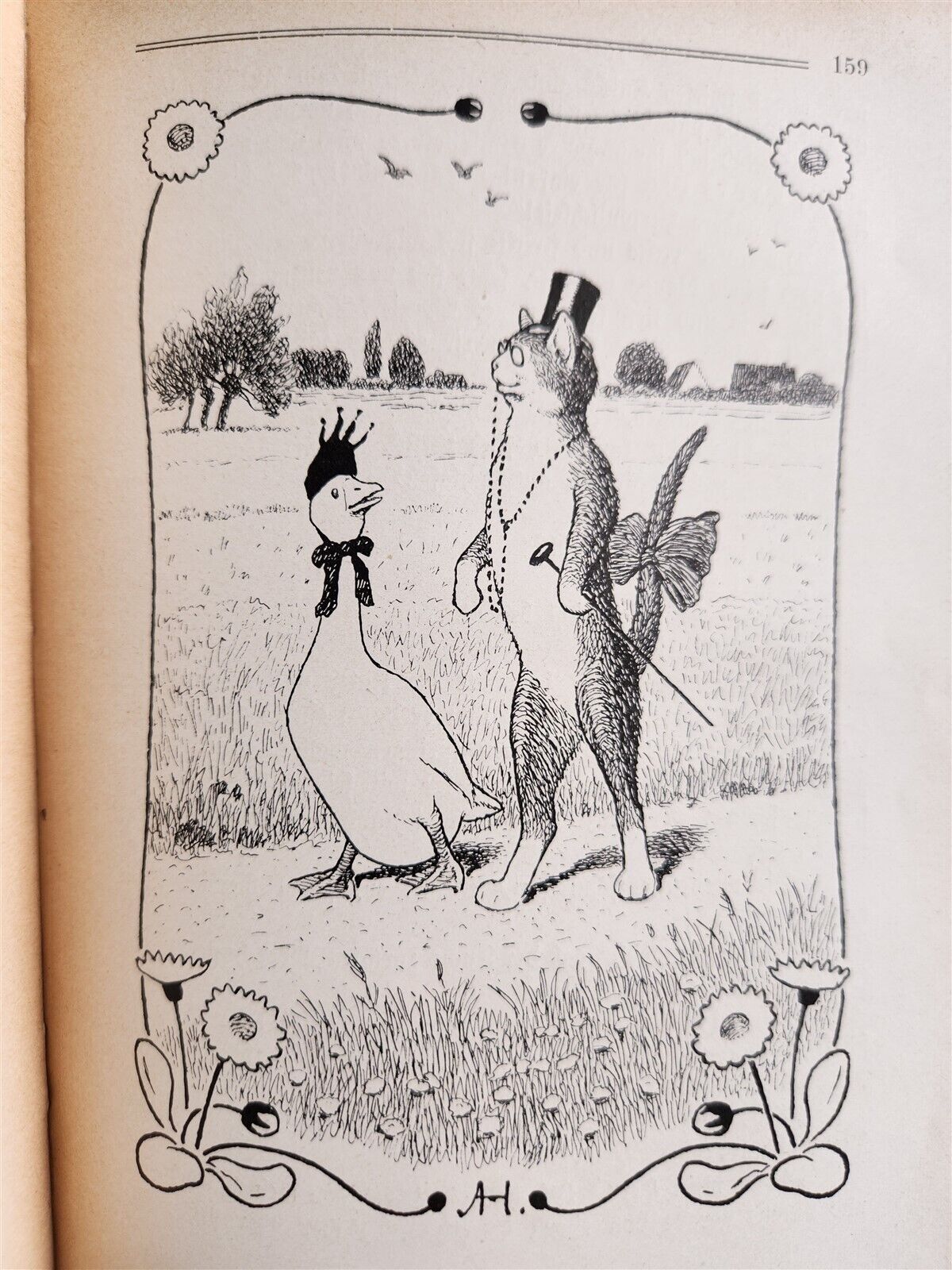 1900s ILLUSTRATED GERMAN CHILDREN BOOK antique FAIRYTALE LAND OF ANIMALS