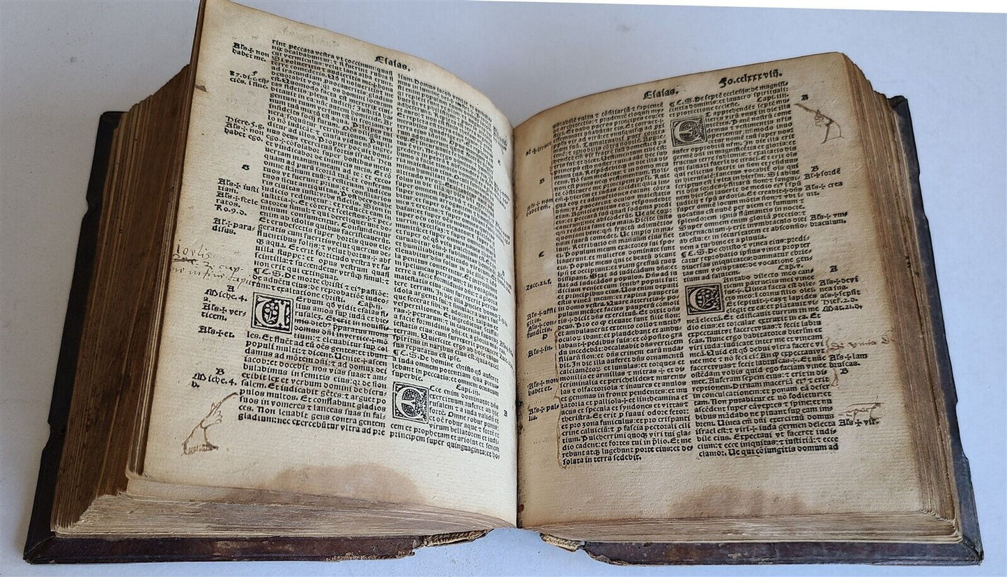 1524 BIBLIA POST-INCUNABULA ILLUSTRATED antique 16th CENTURY BIBLIA scarce