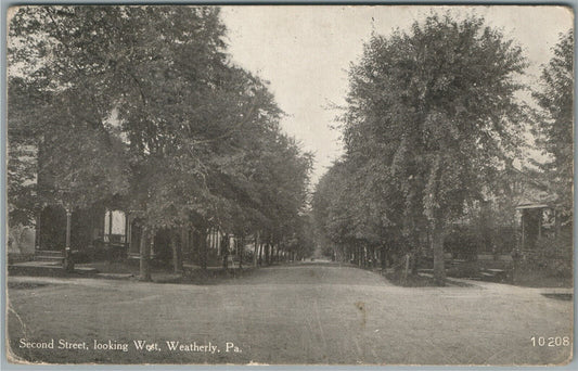 WEATHERLY PA SECOND STREET ANTIQUE POSTCARD