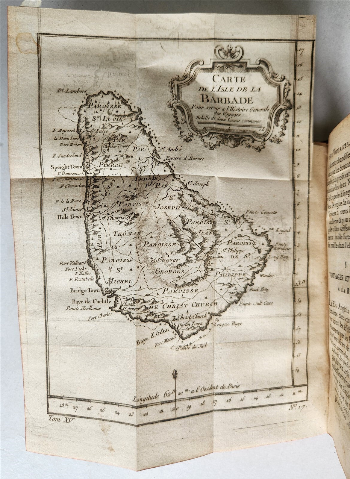 1759 HISTOIRE des VOYAGES antique Vol.60 CARRIBEAN JAMAICA BARBADOS illustrated