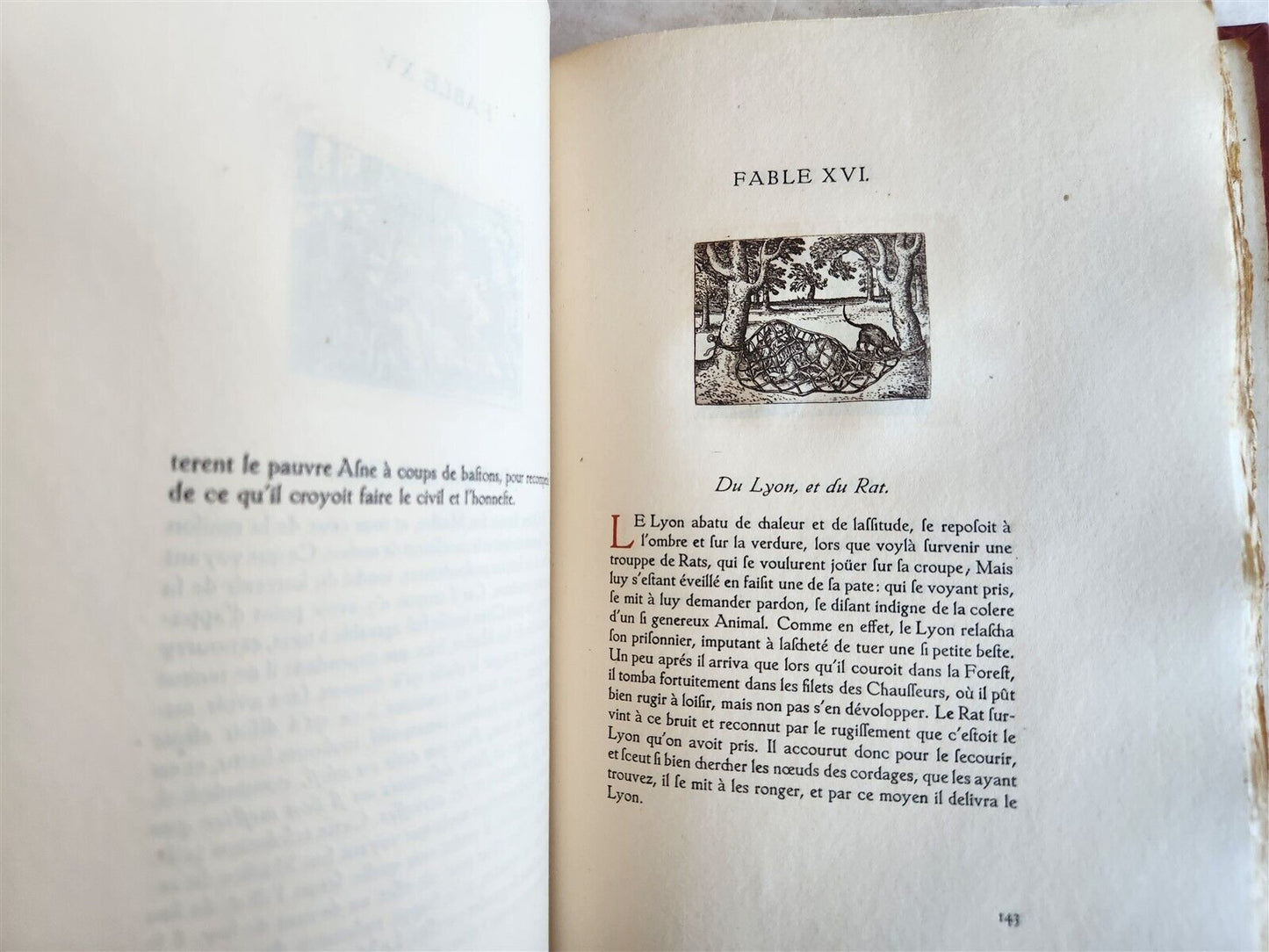 1920 AESOP'S FABLES antique Les Fables d'Esope Phrygien ILLUSTRATED 1669 reprint