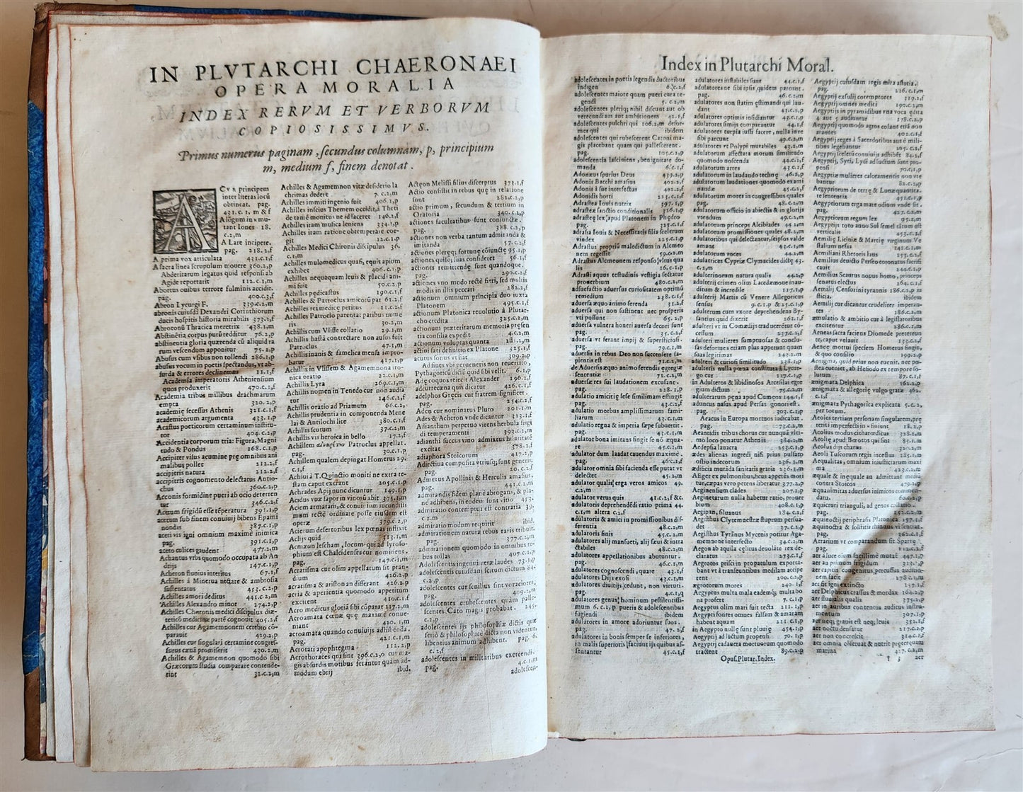 1572 PLUTARCH MORALIA antique FOLIO 16th CENTURY