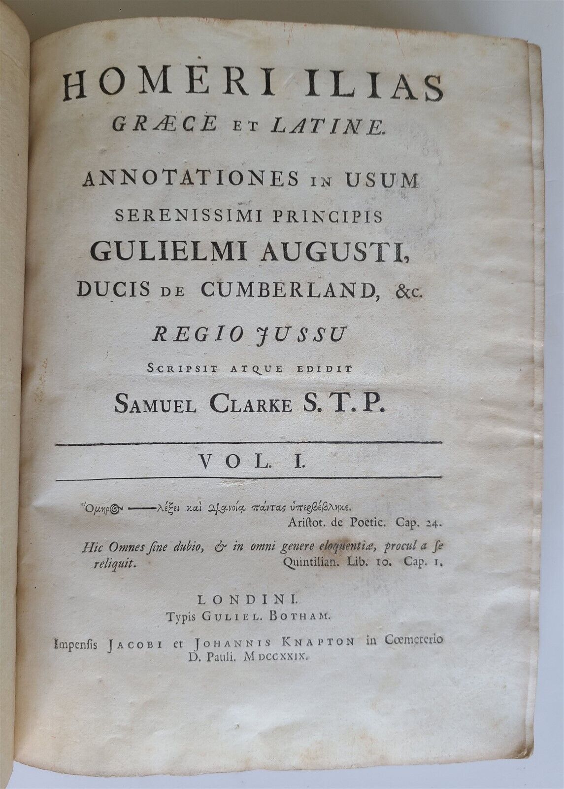 1729-1740 HOMER ILIAS & ODDYSEA 2 VOLUMES antique w/ MAPS ENGLISH & GREEK TEXT