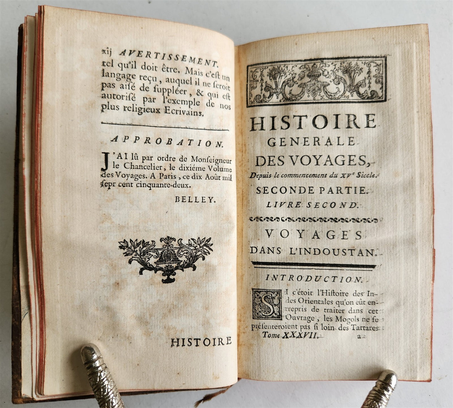 1752 HISTOIRE des VOYAGES antique illustrated INDOUSTAN INDIA PAKISTAN TRAVELS