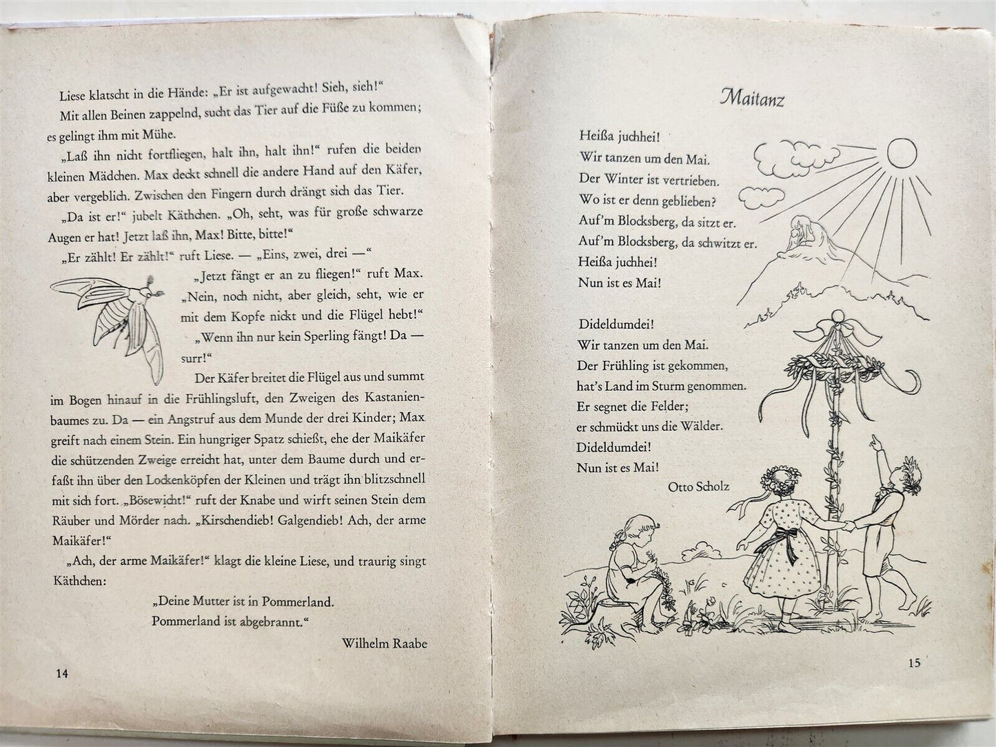 1951 CHILDREN BOOK in GERMAN vintage ILLUSTRATED THIENEMANNS SCHATZASTLEIN