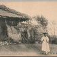 KOREAN CUSTOMS IN RURAL PARTS ANTIQUE POSTCARD w/ STAMP