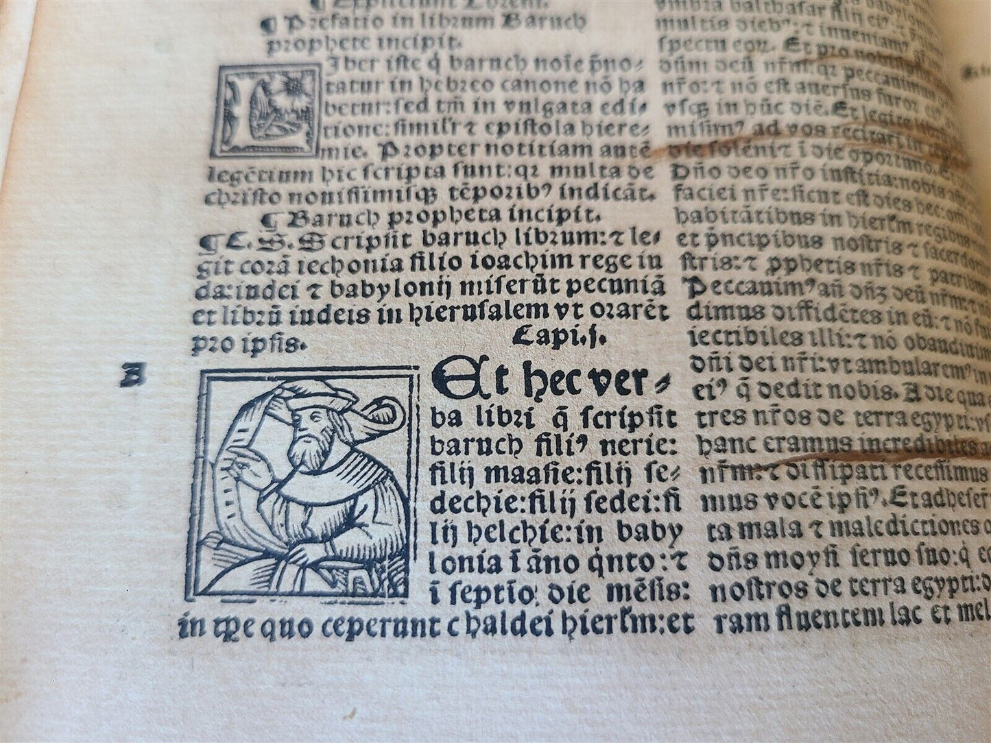 1524 BIBLIA POST-INCUNABULA ILLUSTRATED antique 16th CENTURY BIBLIA scarce