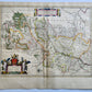 1640 LIEGE BELGIUM MAP by WILLEM BLAEU antique AUTHENTIC hand colored