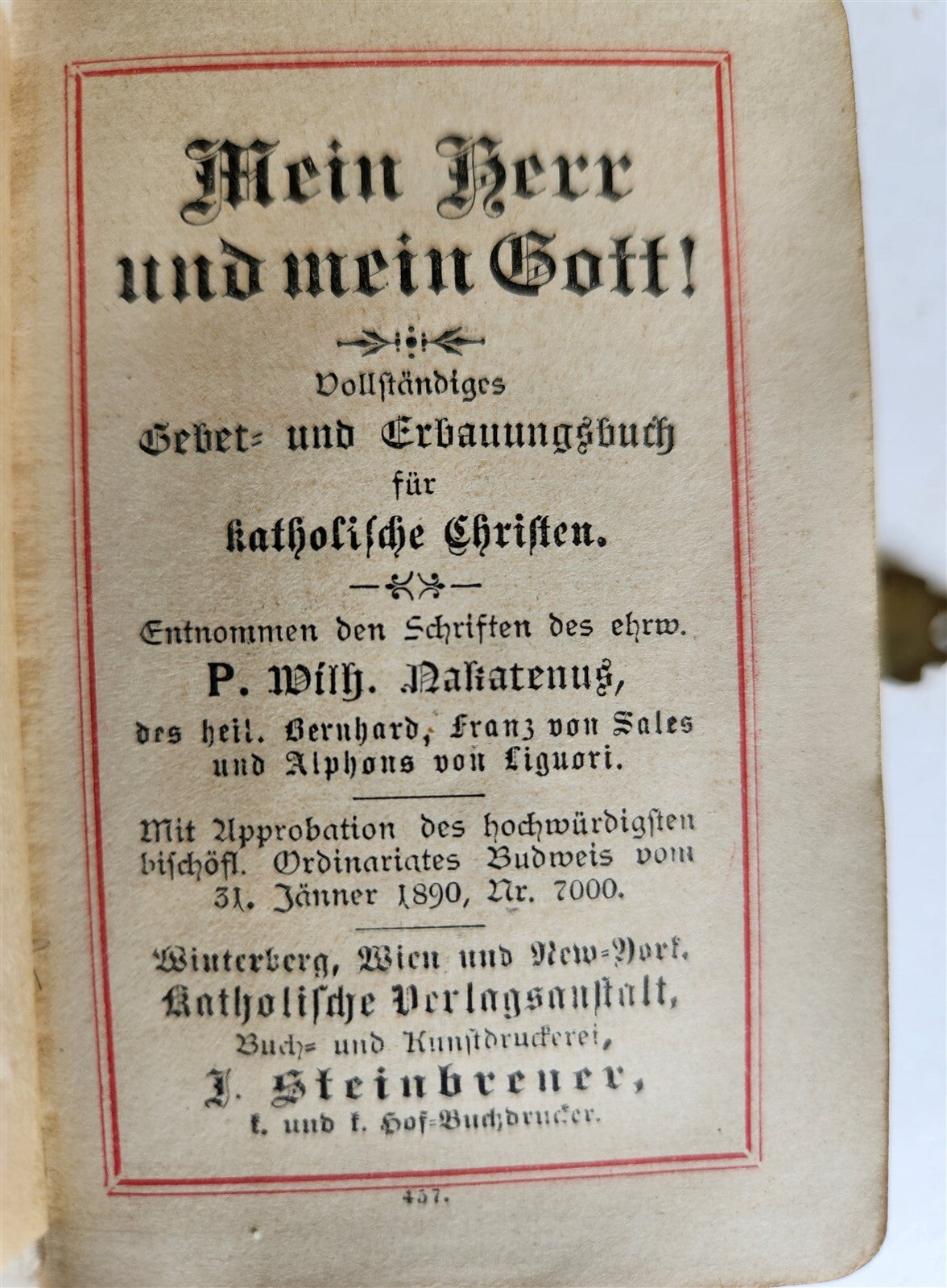 1890 GERMAN PRAYER BOOK w/ MOTHER OF PEARL BINDING antique